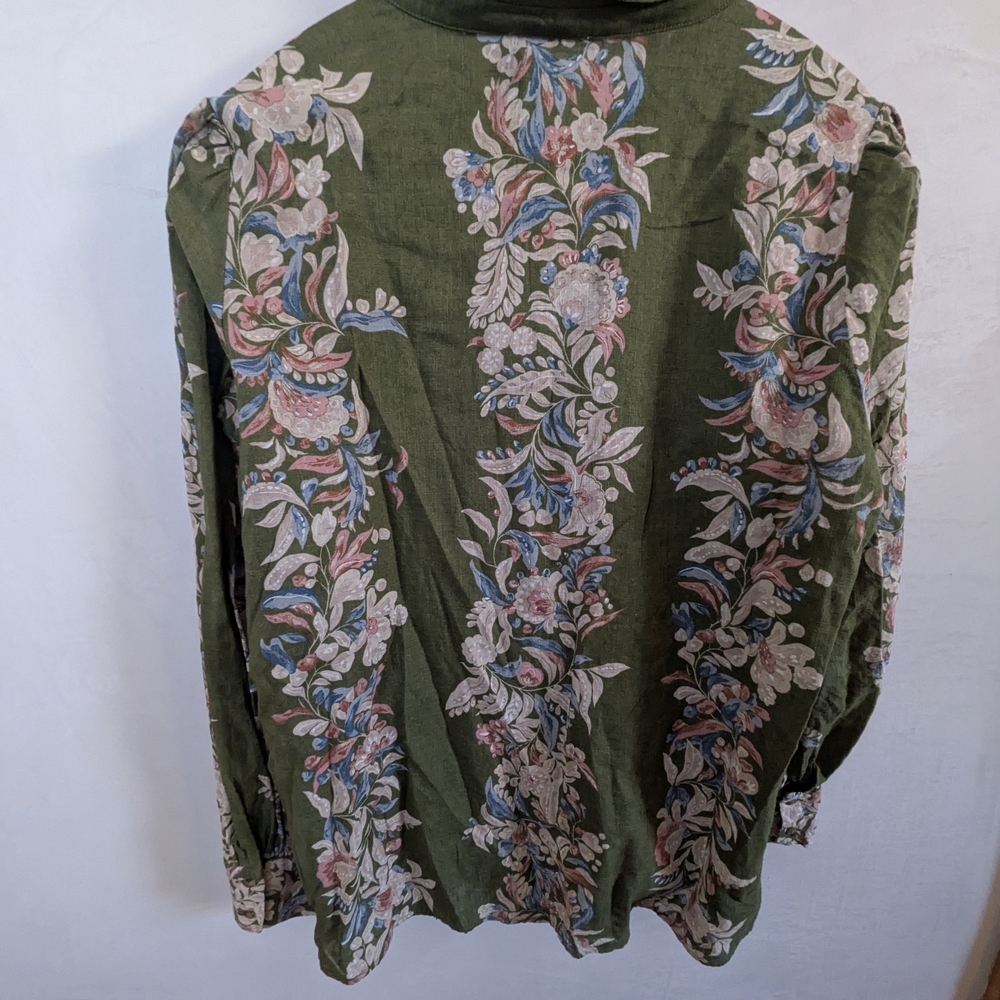 Floral Green Long Sleeve Shirt - Picture 4 of 4